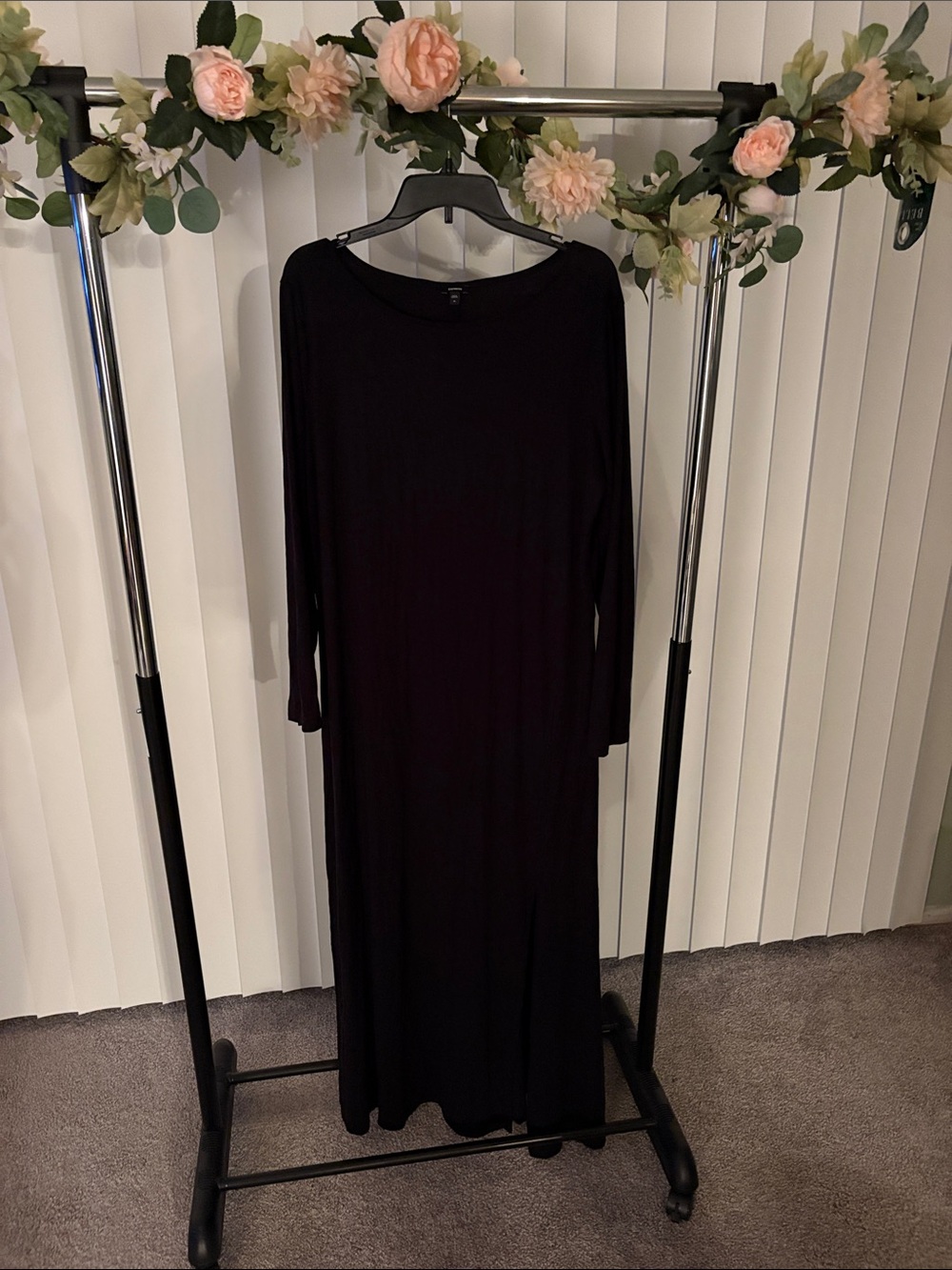Express Black Long Sleeve Maxi Dress